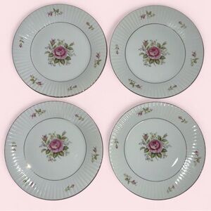 Vintage Grant Crest “Victorian Rose” Salad Plates - Set of 4
